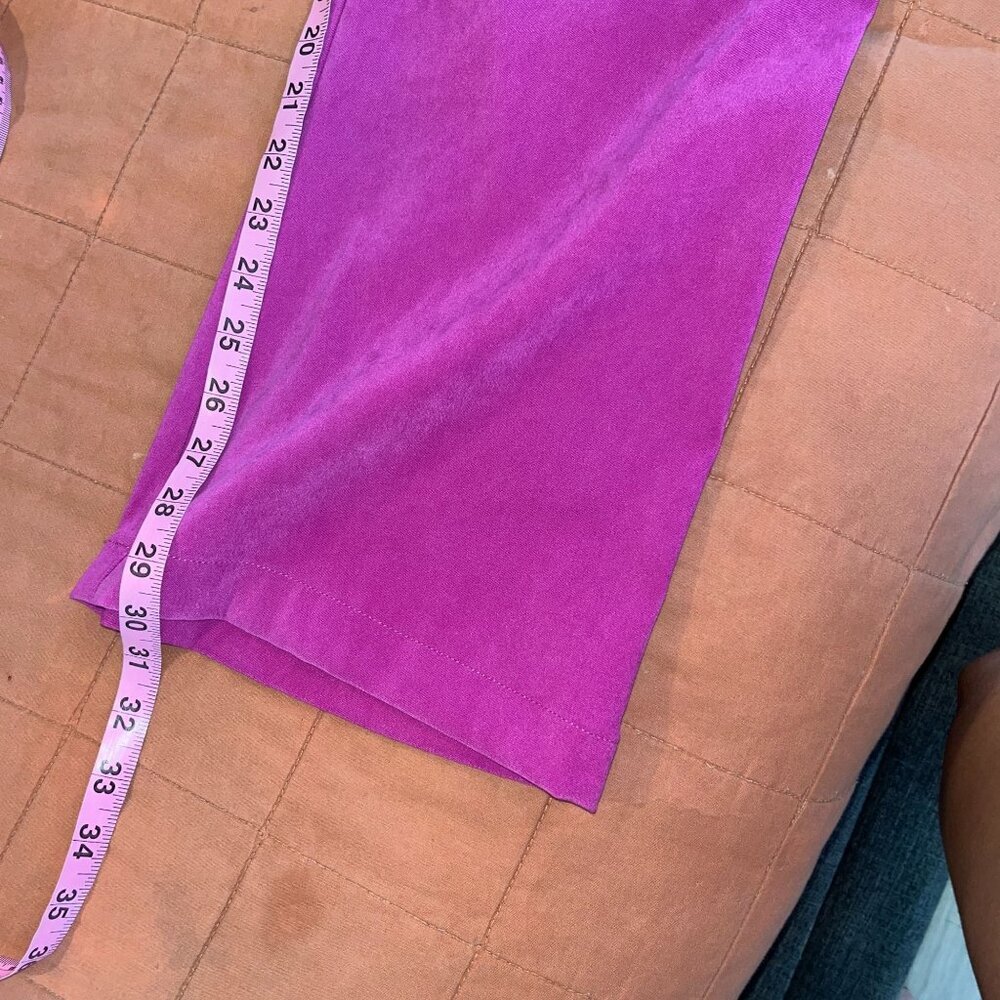 St. Johnn Marie Fuchsia Raspberry Lamb Suede SILK Pants Size 8 - Picture 11 of 12